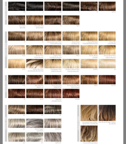 Topper z włosów syntetycznych o długości 11–14 cm.